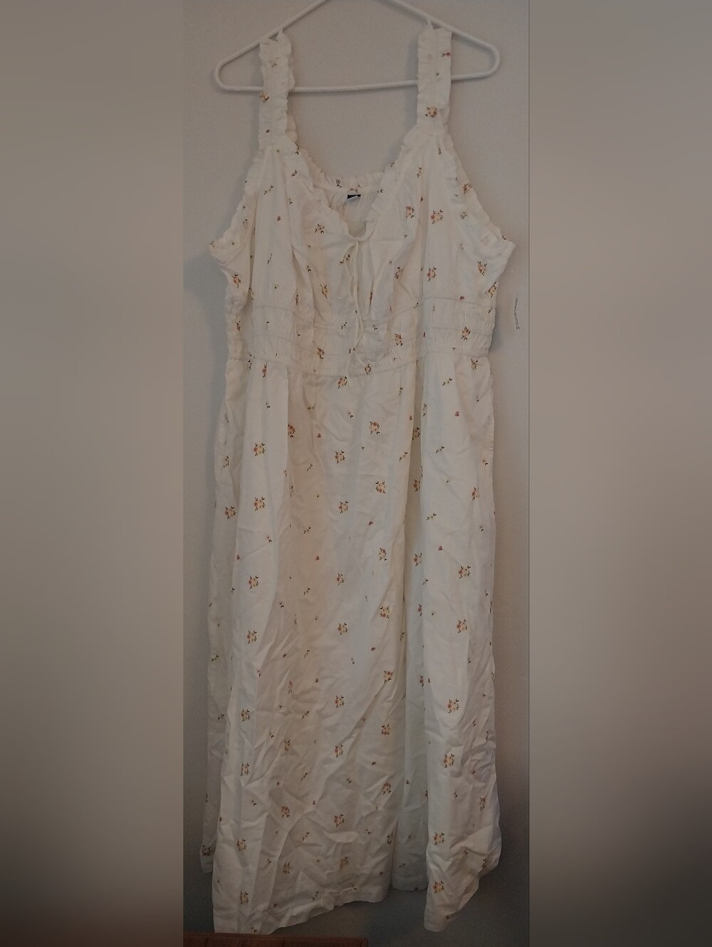 NWT Old Navy XXL Tall Cottagecore Floral Cotton Ruffle Strap Dress W/ Pockets